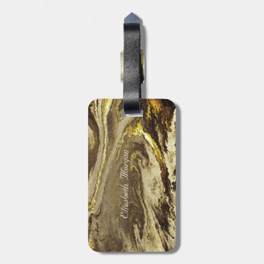 Textur aus geometrischem Stein,Monogramm-Rahmen Gepäckanhänger (Rückseite vertikal)