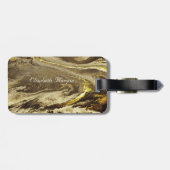 Textur aus geometrischem Stein,Monogramm-Rahmen Gepäckanhänger (Rückseite horizontal)