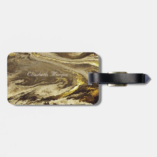 Textur aus geometrischem Stein,Monogramm-Rahmen Gepäckanhänger (Rückseite horizontal)