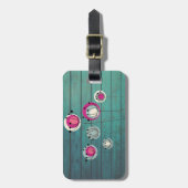 Textur aus Holz, vereinfachende Blume Gepäckanhänger (Vorderseite vertikal)