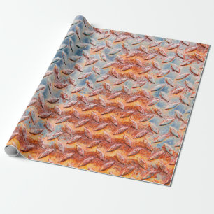 Textur aus rostigem Metallgewebe. Closeup Rusty Me Geschenkpapier