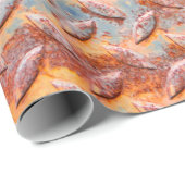 Textur aus rostigem Metallgewebe. Closeup Rusty Me Geschenkpapier (Rolleneckpunkt)