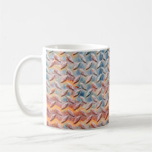 Textur aus rostigem Metallgewebe. Closeup Rusty Me Kaffeetasse