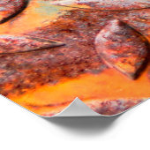 Textur aus rostigem Metallgewebe. Closeup Rusty Me Poster (Ecke)