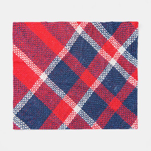 Textur aus Rot und Blau, aus karierten Wolle Fleecedecke (Vorderseite (Horizontal))