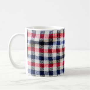 Textur aus schottischem Stoff, Bastgeflecht aus vi Kaffeetasse