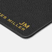Textur aus schwarzem Gold-Leder, benutzerdefiniert Schreibtischunterlage (Ecke)