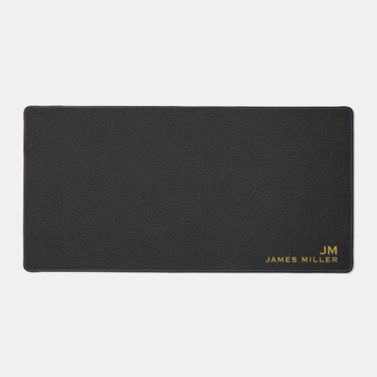 Textur aus schwarzem Gold-Leder, benutzerdefiniert Schreibtischunterlage (Vorderseite)