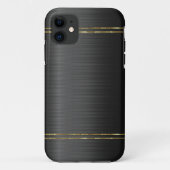 Textur aus schwarzem Kohlenstoff mit goldenem Akze Case-Mate iPhone Hülle (Rückseite)
