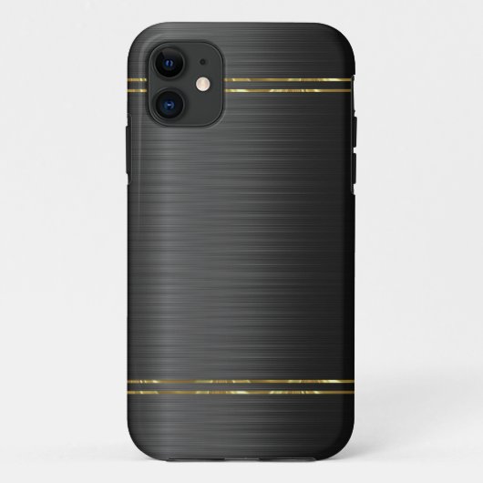 Textur aus schwarzem Kohlenstoff mit goldenem Akze Case-Mate iPhone Hülle (Rückseite)