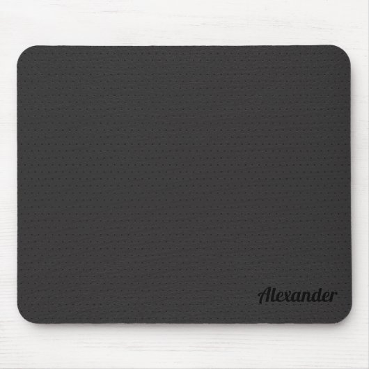 Textur aus schwarzem Leder - Custom Monogram Mouse Mousepad (Vorne)