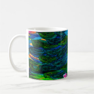Textur aus Seidengewebe. hintergrund. farbenfrohe Kaffeetasse