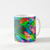 Textur aus Seidengewebe. hintergrund. farbenfrohe Kaffeetasse (VorderseiteRechts)