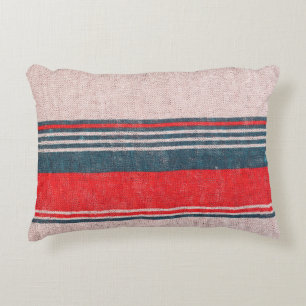 Textur aus Strickwaren mit roten Streifen  Dekokissen