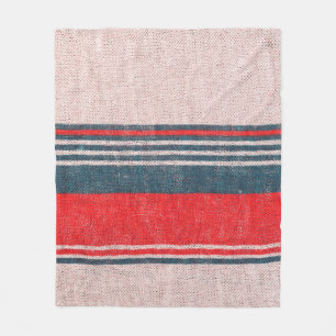 Textur aus Strickwaren mit roten Streifen  Fleecedecke