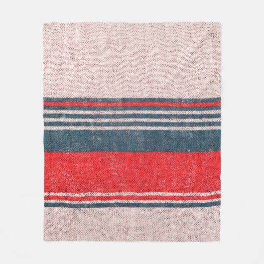 Textur aus Strickwaren mit roten Streifen Fleecedecke (Vorderseite)