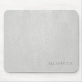 Textur aus weißem Leder - kundenspezifisches Monog Mousepad (Vorne)