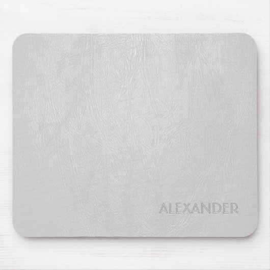 Textur aus weißem Leder - kundenspezifisches Monog Mousepad (Vorne)
