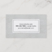 Textur aus weißem Leder Visitenkarte (Rückseite)