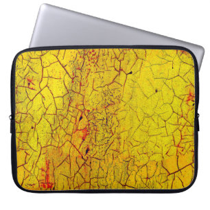 Textur der alten gelben Farbe crackedabstract,alte Laptopschutzhülle