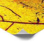 Textur der alten gelben Farbe crackedabstract,alte Poster (Ecke)