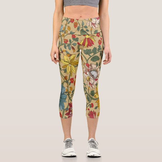 Textur der Blume Capri Leggings (Vorderseite)