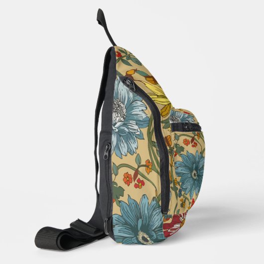 Textur der Blume Crossbody Bag (Linke Seite)