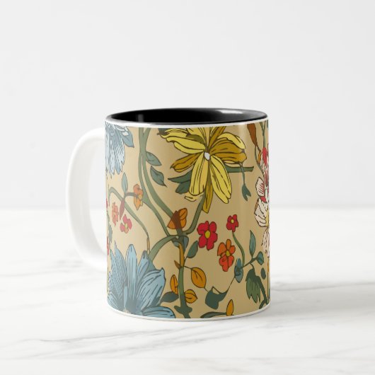Textur der Blume Zweifarbige Tasse (Vorderseite Links)