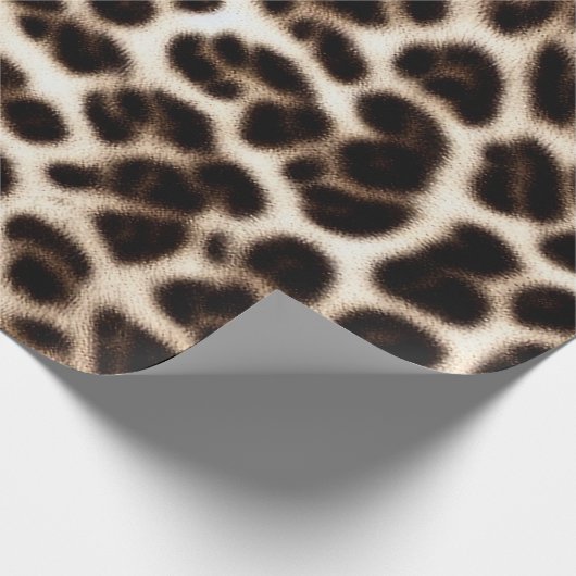 Textur der Pelzhaut aus Leopardenleoparden Geschenkpapier (Ecke)