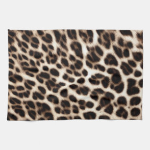 Textur der Pelzhaut aus Leopardenleoparden Geschirrtuch