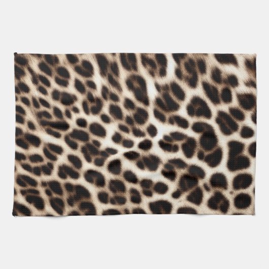 Textur der Pelzhaut aus Leopardenleoparden Geschirrtuch (Horizontal)