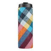 Textur der Stoffe im thailändischen Stil Thermosbecher (Vorderseite)