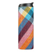 Textur der Stoffe im thailändischen Stil Thermosbecher (Nach links gedreht)