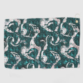 Textur der weißen Flecken, gemischt mit Aquamarin Golfhandtuch (Horizontal)