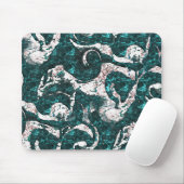 Textur der weißen Flecken, gemischt mit Aquamarin  Mousepad (Mit Mouse)