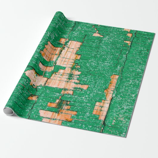 Textur des alten Holzzauns mit schäbiger Farbe. Gr Geschenkpapier (Ungerollt)