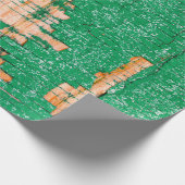 Textur des alten Holzzauns mit schäbiger Farbe. Gr Geschenkpapier (Ecke)