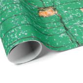Textur des alten Holzzauns mit schäbiger Farbe. Gr Geschenkpapier (Rolleneckpunkt)