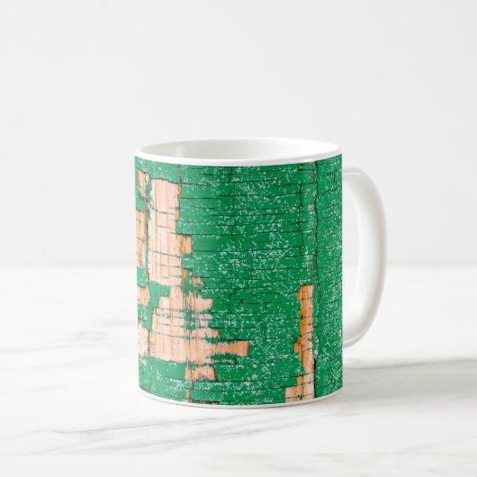 Textur des alten Holzzauns mit schäbiger Farbe. Gr Kaffeetasse (VorderseiteRechts)