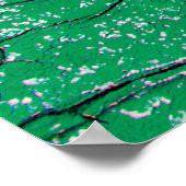 Textur des alten Holzzauns mit schäbiger Farbe. Gr Poster (Ecke)