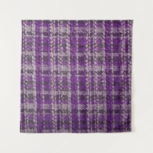Textur des lila Tartan-Stoffes als Rückgrat Wandteppich