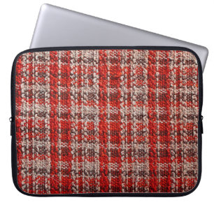 Textur des roten Tartan-Stoffes als Hintergrund Laptopschutzhülle