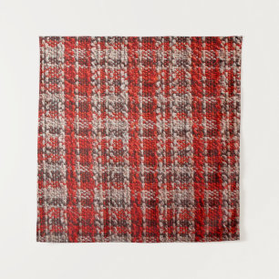Textur des roten Tartan-Stoffes als Hintergrund nü Wandteppich