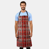 Textur des roten Tartan-Stoffes als Hintergrund Schürze (Getragen)