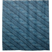 Textur des Strickstoffes, hellblaues Colo Duschvorhang (Vorderseite)