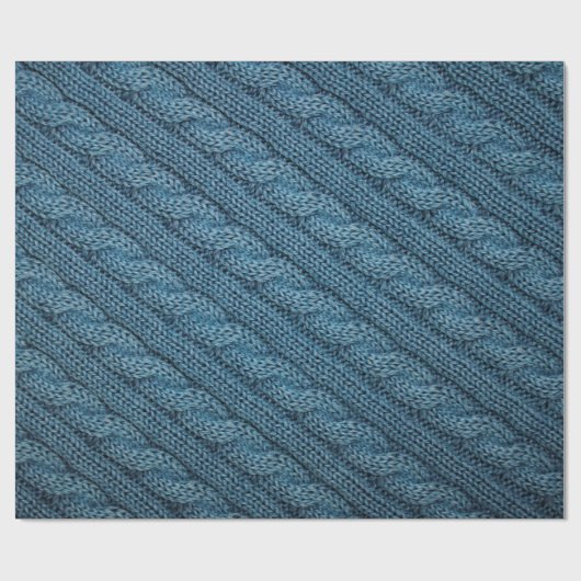 Textur des Strickstoffes, hellblaues Colo Geschenkpapier (Flach)