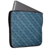 Textur des Strickstoffes, hellblaues Colo Laptopschutzhülle (Vorne Rechts)