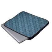 Textur des Strickstoffes, hellblaues Colo Laptopschutzhülle (Vorne Knopf)