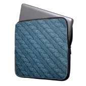 Textur des Strickstoffes, hellblaues Colo Laptopschutzhülle (Vorderseite Links)