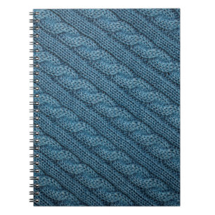 Textur des Strickstoffes, hellblaues Colo Notizblock